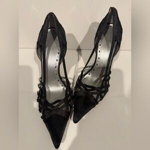 BCBG Girls Black Strappy Heels Size 9